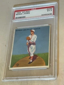 1933 GOUDEY #208 BERNIE JAMES PSA EX 5 NEW YORK GIANTS BASEBALL CARD. - Picture 1 of 2