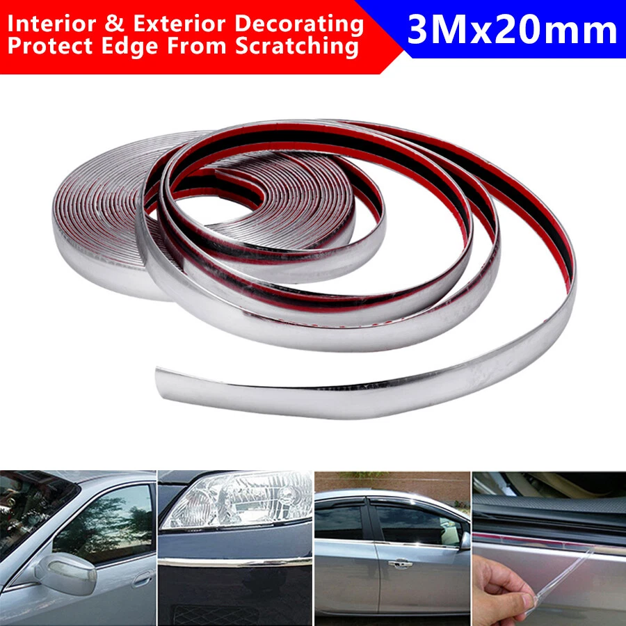 Tira anticolisión puerta coche 3M plateada 20 mm tira borde electrocromado Foto 1 de 4