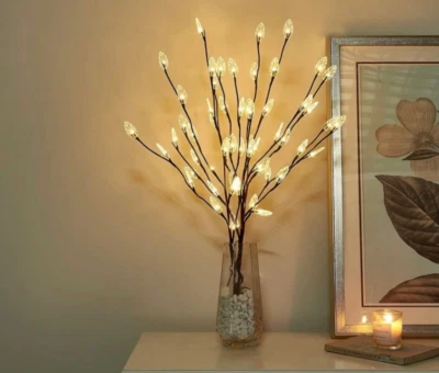 Vanthylit iluminado 3PK galho galhos luz com folha transparente 30"" 60LED Pathway lig - Imagem 1 de 2