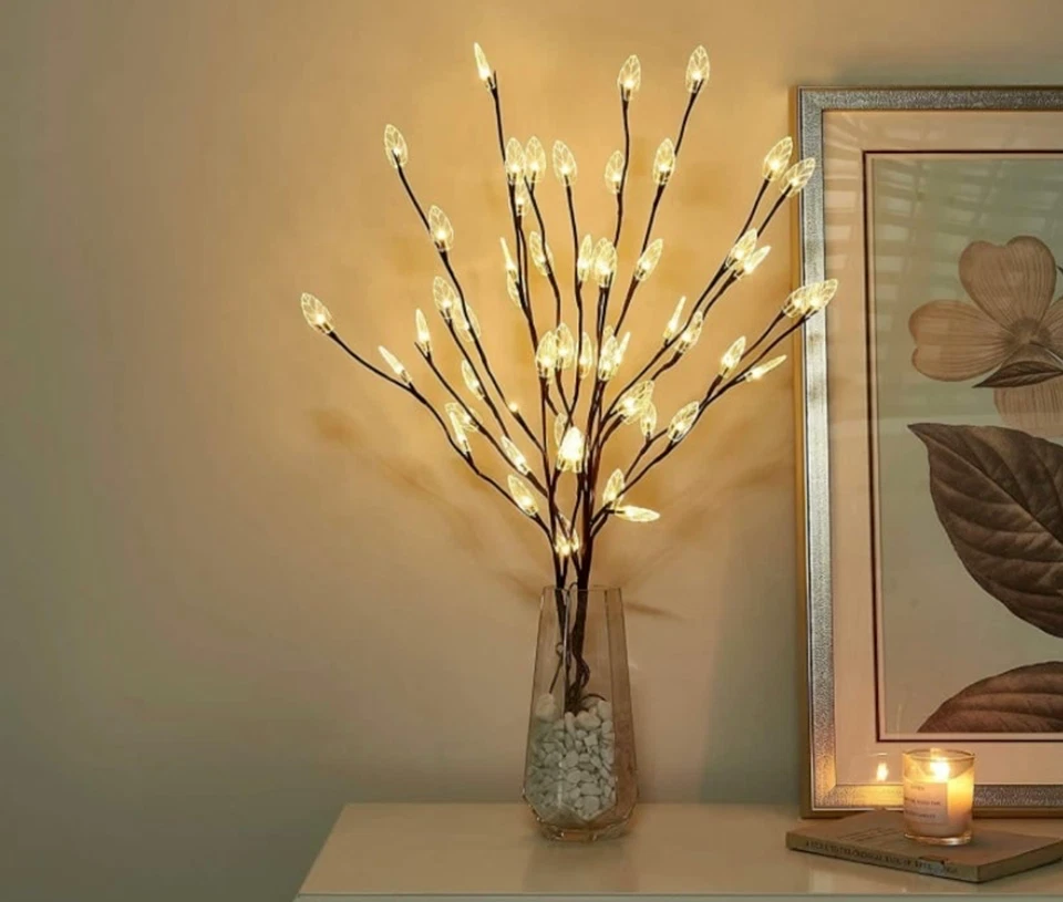 Vanthylit Lighted 3PK Twig Branches Light with Clear Leaf 30'' 60LED Pathway Lig - Image 1 of 2