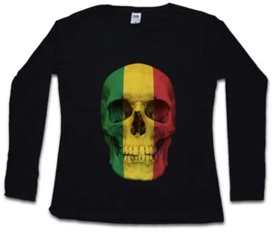 CLASSIC BOLIVIA SKULL FLAG DAMEN LANGARM T-SHIRT Fahne Bolivien - Picture 1 of 1