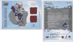 2008-09 Upper Deck Artifacts Frozen Jersey Dual Silver /100 Henrik Sedin HOF