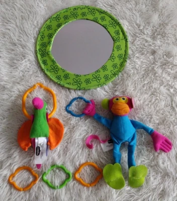 Pequeño Amor Juego Mat Repuesto Colgante Peluche LORO PÁJARO MONO ESLABONES Y ESPEJO Foto 1 de 4