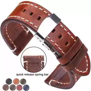 Correa de reloj de cuero genuino 7 colores correa 18 mm 20 mm 22 mm 24 mm pulsera de cuero de vaca - Imagen 1 de 13