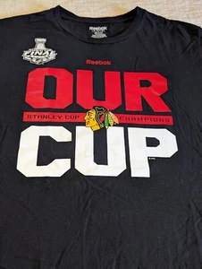 Chicago Blackhawks 2015 Stanley Cup men size L Large T Shirt NHL EUC Hockey - Picture 1 of 10