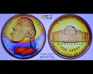 1993 S JEFFERSON NICKEL PF67DCAM NEON CHROMATIC DUEL TONED GEM FS PCGS GS PQ+ - Picture 1 of 15
