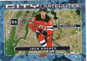 Tarjeta dorada Jack Hughes 2024-25 Upper Deck #CS-16 City Satellites - Imagen 1 de 1