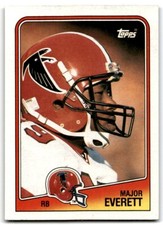 1988 Topps Major Everett Football Cards #389