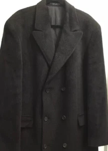 HUGO BOSS LLAMA Black Lincoln Style COAT 46R - Picture 1 of 12