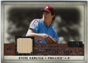 2008 SP LEGENDARY BAT JERSEY STEVE CARLTON #/75 PHILLIES HOF MINT