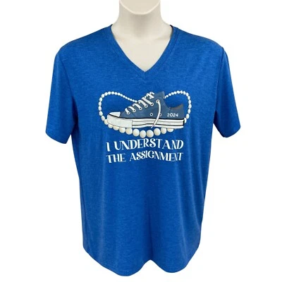 Election 2024 T-Shirt XL I Understand the Assignment Chucks & Pearls SS V-Neck - Image 1 of 4
