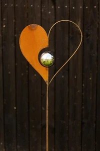 Enchufe de jardín corazón de metal decoración de jardín óxido óxido inoxidable enchufe de cama oxidado - Imagen 1 de 2