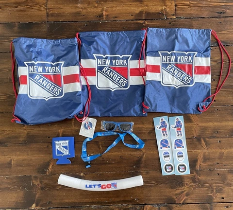 NWOT New York Rangers Sling Bag, Sunglasses, Magnets, Lanyard, Cozy Merch Lot Cover