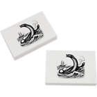 2 X 45Mm 'Mythical Sea Serpent' Erasers / Rubbers (Er00042032)