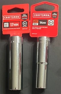 NEW Craftsman 14MM & 17MM Sockets 1/2" Drive  Deep Well 12 pt 1 EACH - Picture 1 of 1