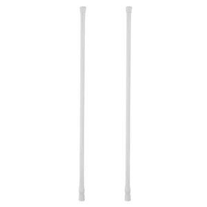 2 Pcs Telescopic Rod Steel Curtain Retractable Shower Tension Adjustable - Picture 1 of 12