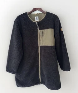 Timberland Black & Olive Colorblocked Long Fleece Jacket Women's Medium NWT - Picture 1 of 9