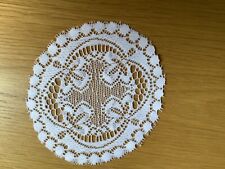 White Vintage Hand Crochet Lace Doily Round Table Mats Flower