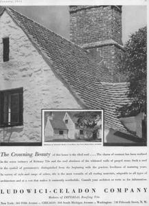 Print Ad 1931 Ludowici-Celadon Co-Imperial Roofing Tile-Home of Alexander Barker - Picture 1 of 1