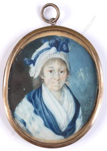 Carl von Saar (1797-1853) "Portrait of Austrian woman", miniature, 1820 - Picture 1 of 6