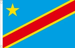 DEMOCRATIC REPUBLIC of CONGO FLAG 5' x 3' DR 2006 Kinshasa Zaire Africa African - Picture 1 of 1