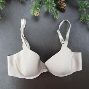 Warners Bra Size 34B Beige Padded Underwire Adjustable Clasp Back - Picture 1 of 10