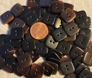 8 Pcs ONLY Square Brown Natural Shell MOP 2hole Buttons Almost 9/16" 13.5mm 9013 - Picture 1 of 1