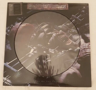 Iron Maiden Man On The Edge Lp 12 33 Vinile Raro Poster Completo - Immagine 1 di 4