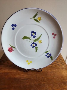 Large Cermaic Serving Platter Flowers Multicolor 13.5 in Italy Pre-owned - Picture 1 of 9