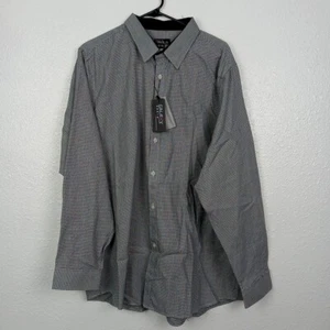 Galaxy by Harvic Shirt Men's XXL Black Slim Fit Check Flip Cuff Work Office 2XL - Picture 1 of 11