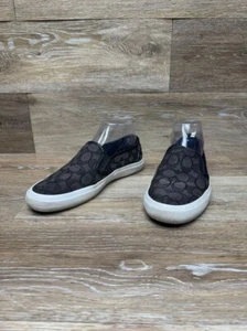 Zapatillas sin cordones Coach Chrissy Signature negras de lona jacquard para mujer talla 8 - Imagen 1 de 7