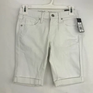 Mossimo Denim Womens Size 00 24 Bermuda Shorts Fresh White Power Stretch 9" - Picture 1 of 5
