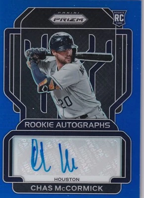 2022 Panini Prizm Rookie Autographs Prizms Blue #RACM Chas McCormick 9/149 - Image 1 of 2