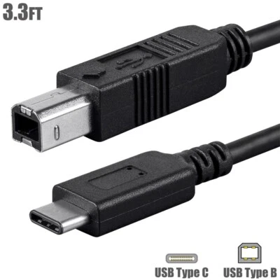 3.3FT USB-C Type C to Type B Printer Scanner Cable Cord 2.4A PC MacBook Pro - Image 1 of 4
