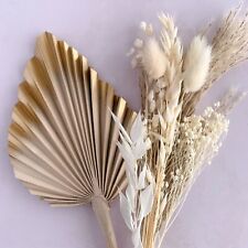 Almond and gold palm spear dried flower bunch, cake topper, latte palm set