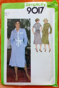 Vintage Simplicity Pattern 9017 Misses Shirtkleid Button-Down Kleid Gr. 14 ungeschnitten - Bild 1 von 3