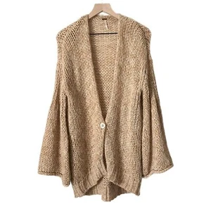 NEW Free People Home Town Oversized Cardigan Sweater Woods Comb Tan Size XS - Picture 1 of 6