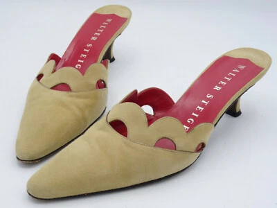 WALTER STEIGER ITALY LADIES SUEDE MULES SHOES sz 7.5 B - Image 1 of 4