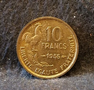 1955 France 10 francs, Paris mint, nicer aUNC, KM-915.1 (FR2) - Picture 1 of 6