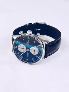 IWC Portuguese IW371404 41mm Black Chronograph Mens Watch with Box and Papers - Picture 1 of 17