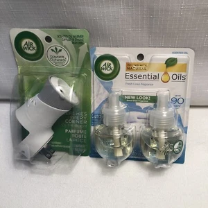 Air Wick Plug in Scented Oil 2 Refills Fresh Linen 1.34 oz Including A Plug In - Picture 1 of 2