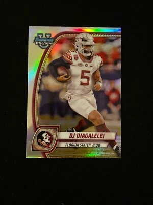 2024 Bowman University U Chrome DJ Uiagalelei Refractor Florida State Rookie - Image 1 of 2