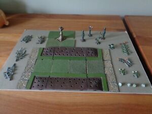 VINTAGE BRITAINS LEAD GARDEN , FLOWERS , BEDS , GRASS, CRAZY PAVING . FOUNTAIN .