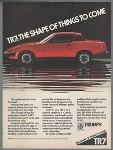 1976 TRIUMPH TR7 advertisement, red 2-door Triumph print ad - Picture 1 of 3
