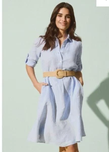 New J. Mclaughlin Wellesley Linen Dress light Blue size M style # 0210911022 - Picture 1 of 7