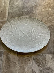 Piatto da portata LENOX modello delfino 16,25” bordo avorio/oro 24 carati ritirato nel 1980 - Foto 1 di 8