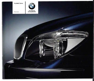 BMW 7-Series E65 Specifications 2006-2007 UK Brochure 730i 740i 750i 760i 730d - Image 1 of 2