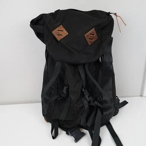 Vintage JanSport Schwarz Wanderrucksack Rucksack Made In USA Leder Tabs Outdoor - Bild 1 von 12