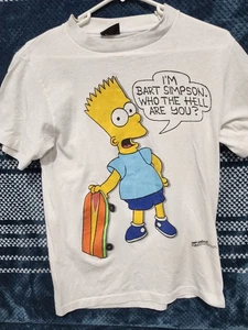 Vintage 1989 Bart Simpson The Simpsons Who The Hell Are You T-Shirt M USA Made! - Picture 1 of 3