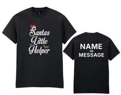 BUZZ SHIRTS Weihnachtsmann kleiner Helfer Weihnachten T-Shirt - personalisiert Name/Text - Erwachsene Kinder